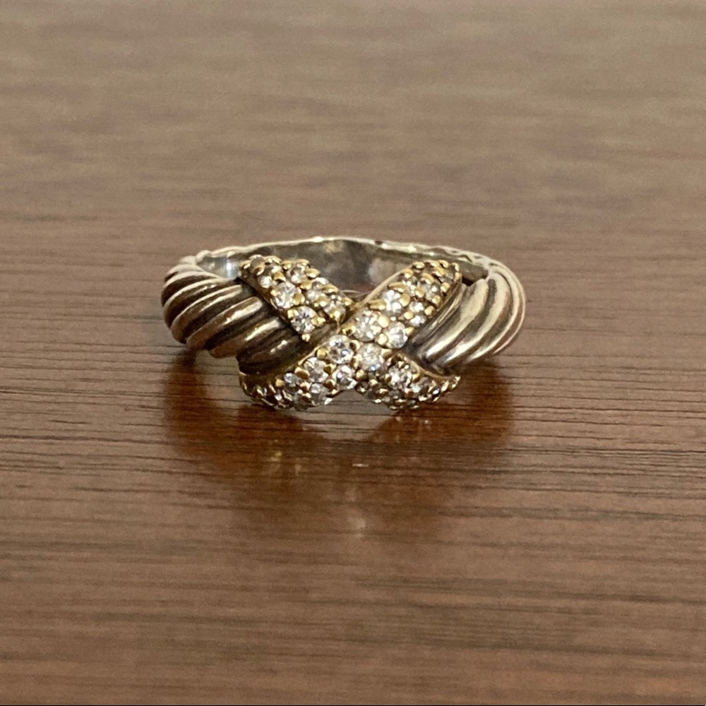 David Yurman diamond X crossover ring vintage